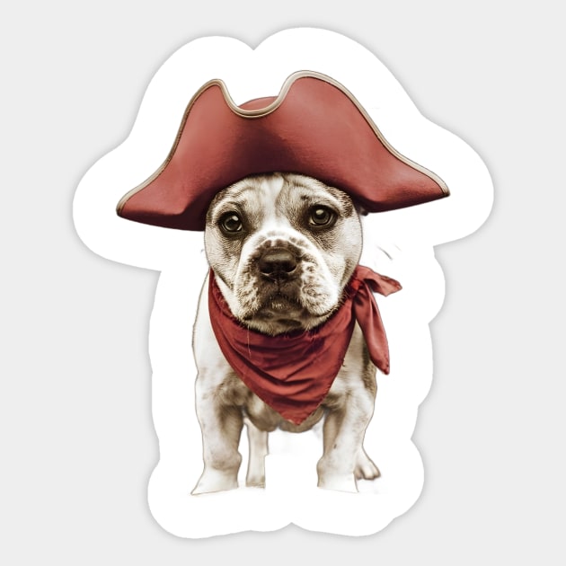 the Pirate Pup with Banana Neck Sticker by animegirlnft